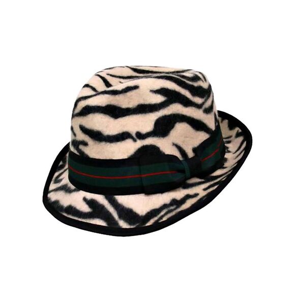 Animal Print Wool Fedora Hat - Picture 8 of 9